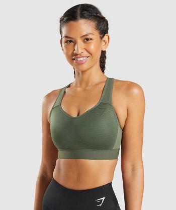 Sujetadores Deportivos Gymshark Ligeros High Support Mujer Verde Oliva | CO 2133VRW